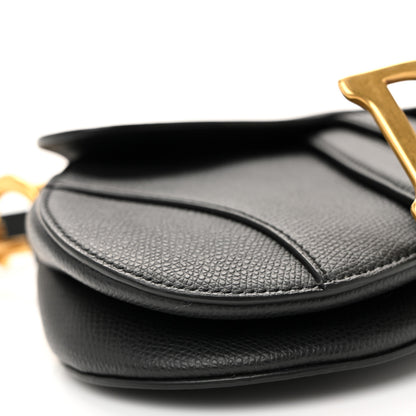 Christian Dior Grained Calfskin Mini Saddle Bag Black 9 of 10
