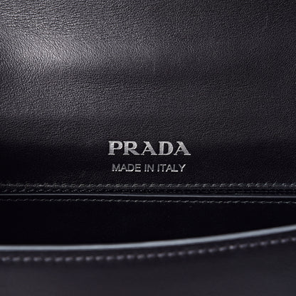 Prada City Calf Plex Ribbon Bag Black Rosa 5 of 8