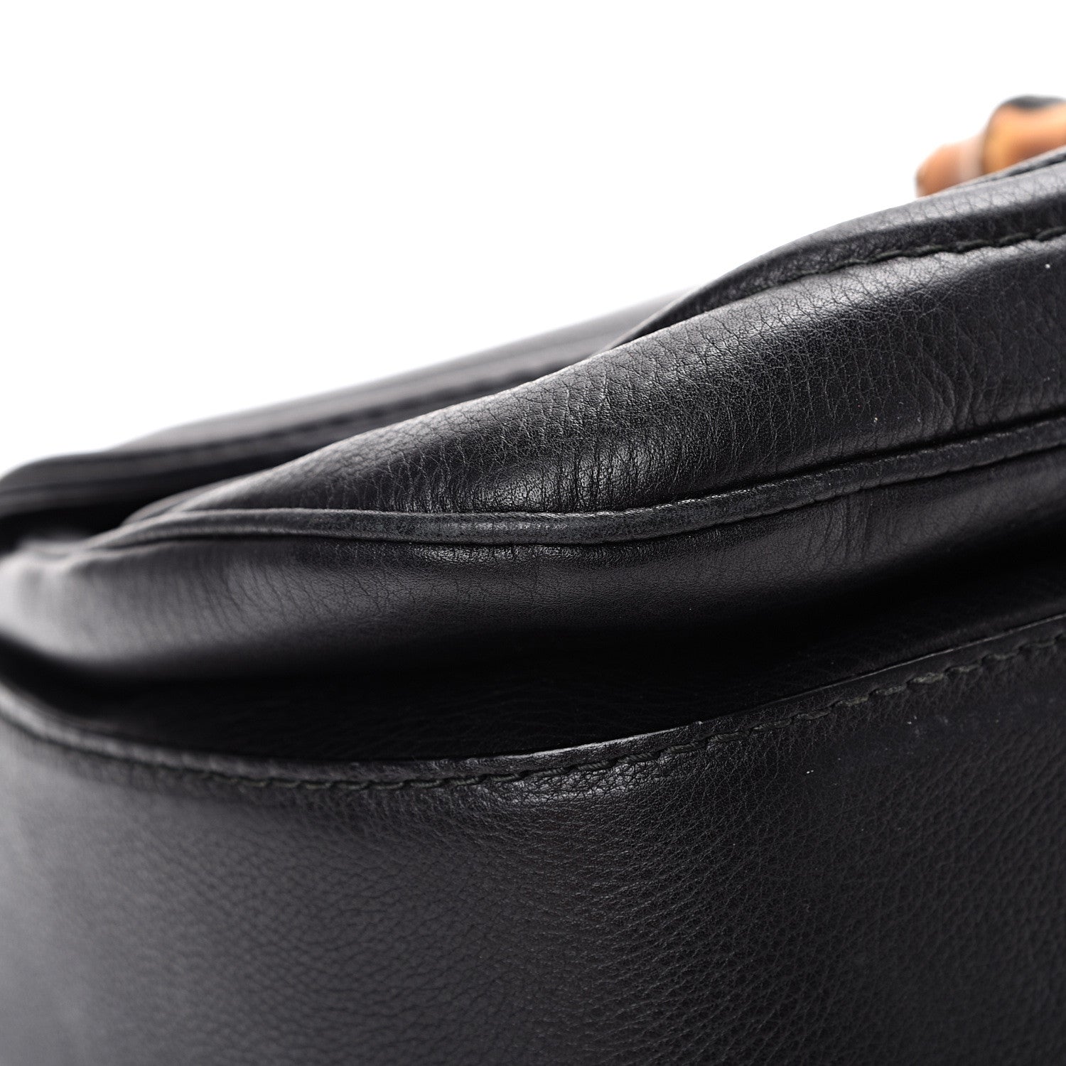 Gucci Calfskin Large New Bamboo Top Handle Bag Black 12 of 16