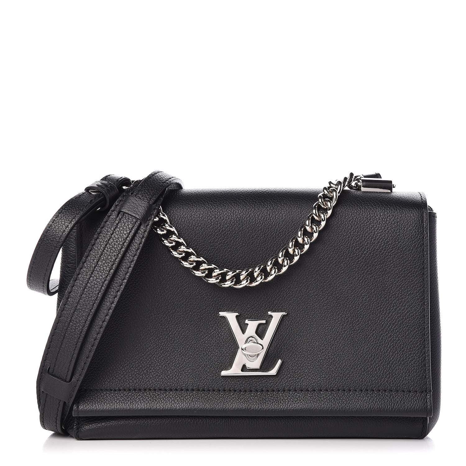 Louis Vuitton Calfskin Lockme II Chain Bag BB Black 1 of 9