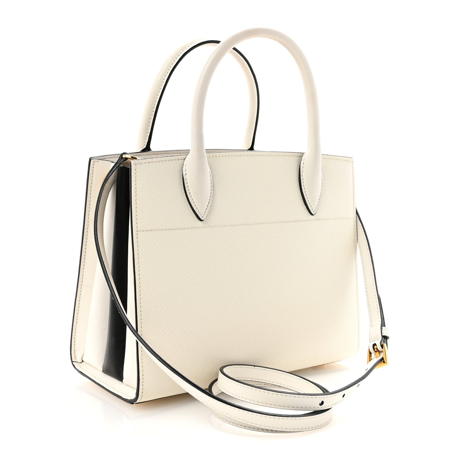 Prada Saffiano City Calfskin Mini Bibliothèque Top Handle White