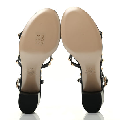 Valentino Garavani Calfskin Rockstud 60mm City Sandals 39 Black 5 of 7