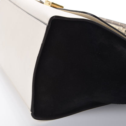 Celine Calfskin Suede Whipsnake Medium Trapeze Black White 14 of 22