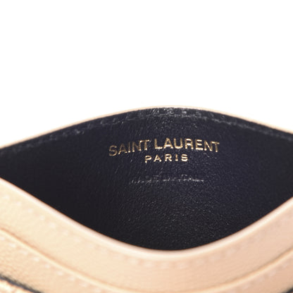 Saint Laurent Grain De Poudre Matelasse Chevron Monogram Credit Card Case Nude Powder 5 of 7