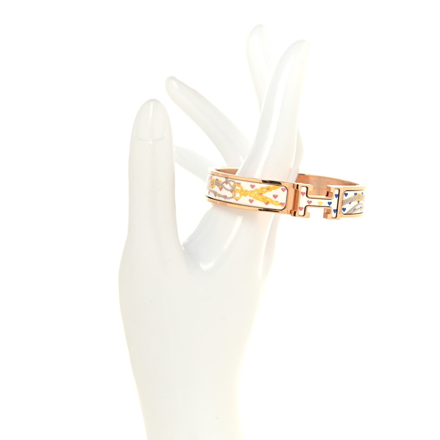 Hermes Enamel Narrow Print Brides de Gala Love Clic Clac H Bracelet PM Confettis 2 of 5