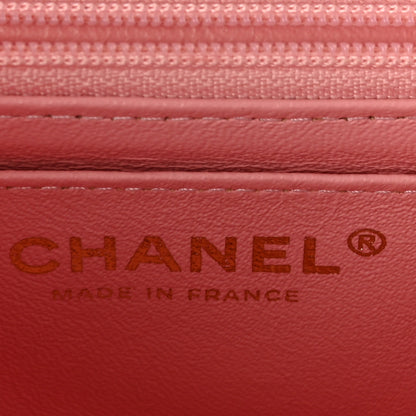 Chanel Tweed Quilted Mini Rectangular Flap Light Blue Pink Gold White 6 of 11