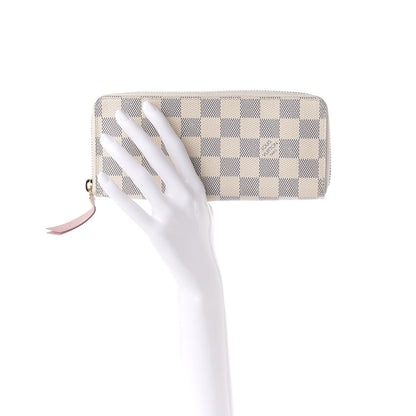 Louis Vuitton Damier Azur Clemence Wallet Rose Ballerine 2 of 7