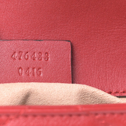 Gucci Calfskin Matelasse Super Mini GG Marmont Shoulder Bag Hibiscus Red 9 of 9