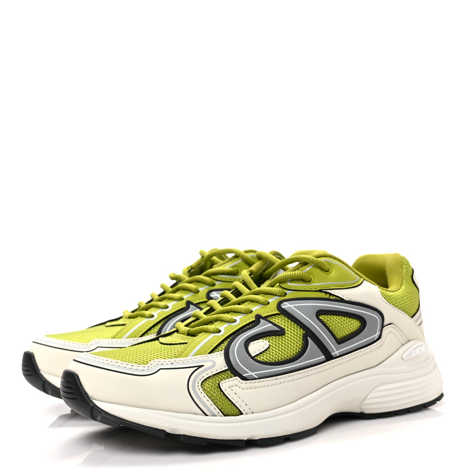 Christian Dior Technical Mesh Calfskin Mens B30 Sneakers 41 Green Grey 5 of 9