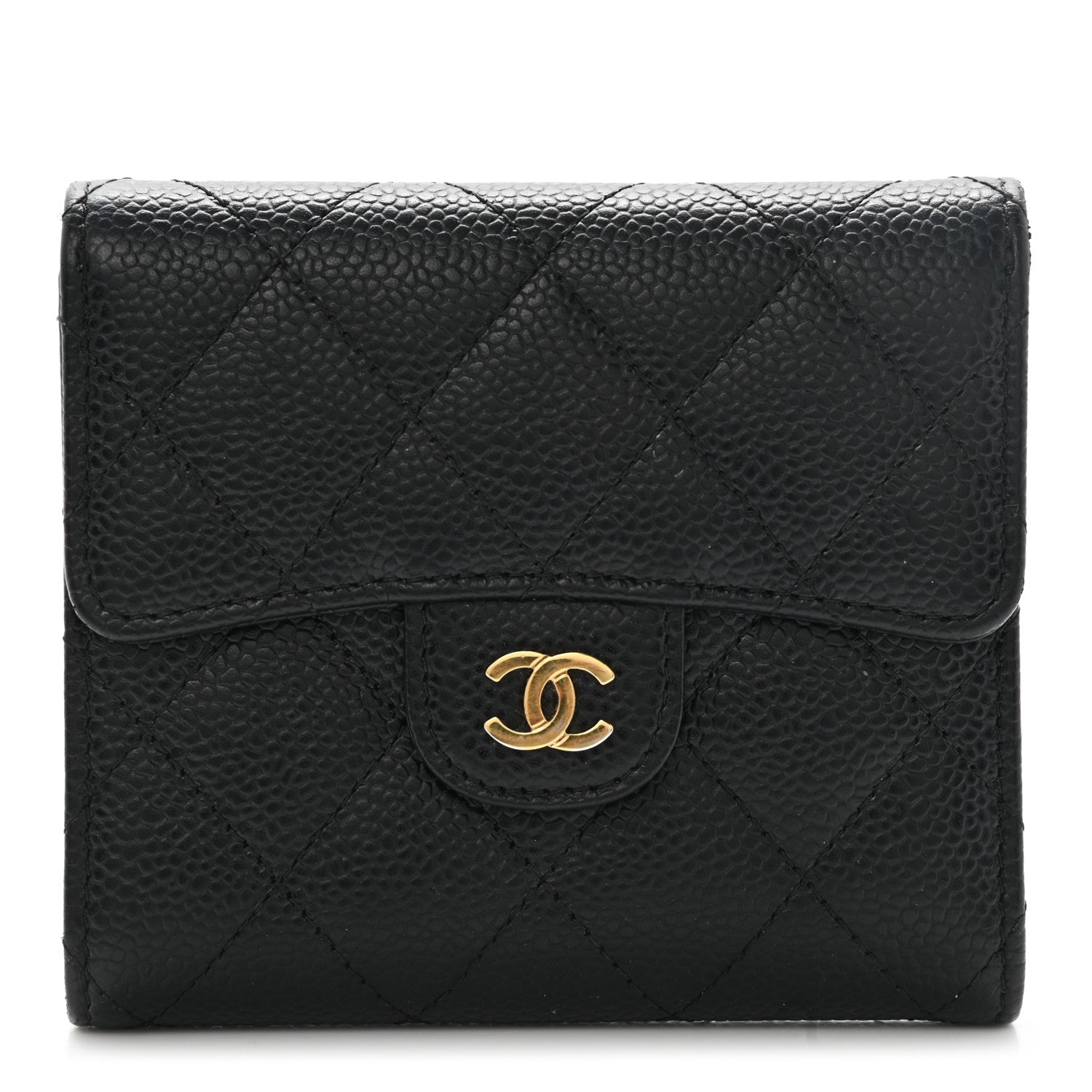 Chanel Caviar Quilted Compact Flap Wallet Black 1 of 9