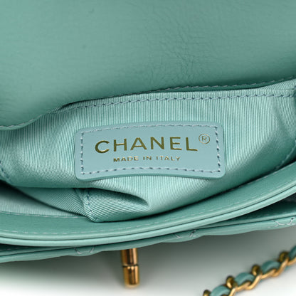 Chanel Calfskin Quilted Top Handle Flap Light Blue 6 of 11