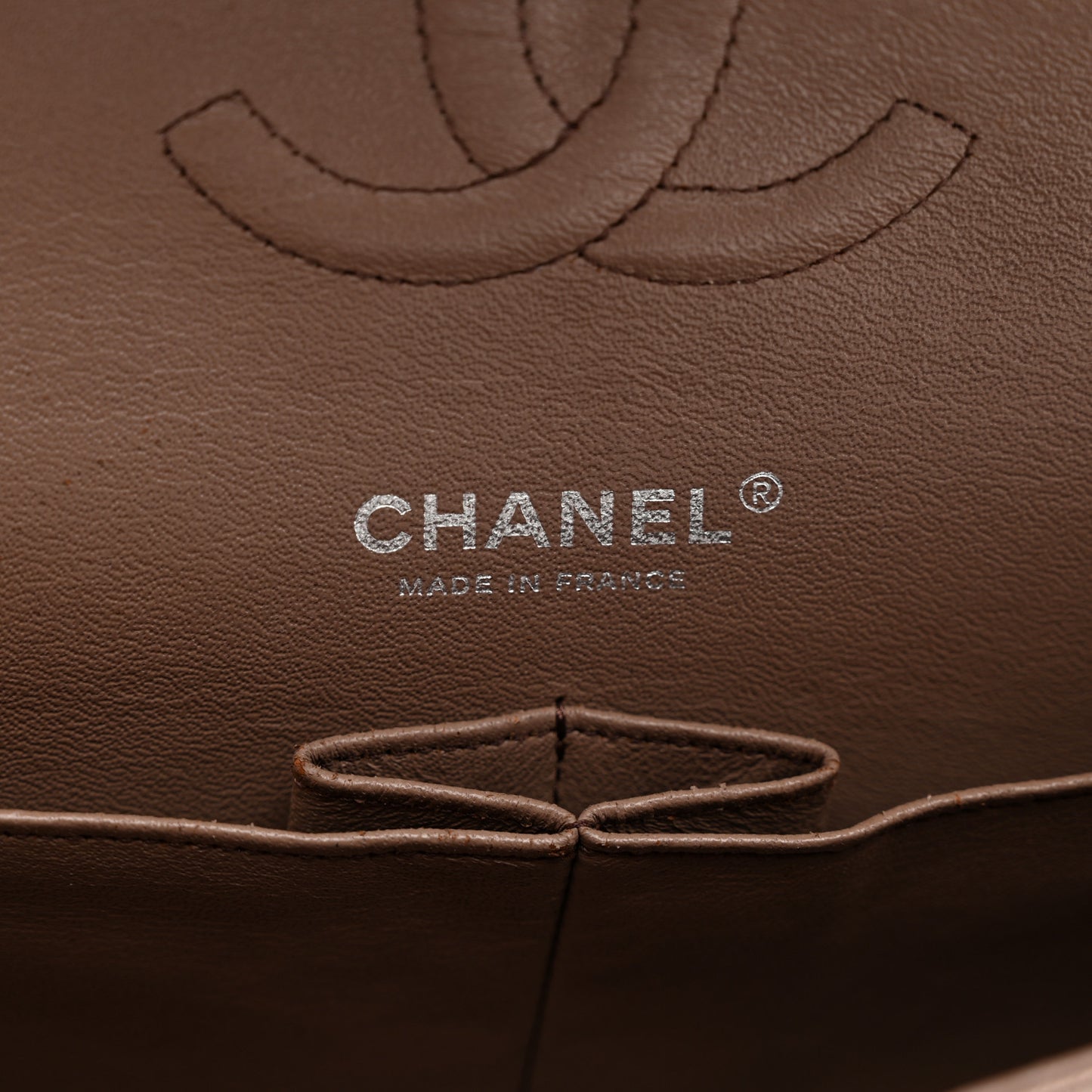 Iridescent Goatskin Quilted Medium Double Flap Bronze