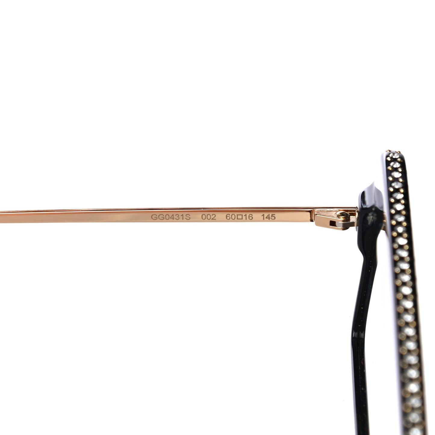 Acetate Crystal Mask-Frame Sunglasses GG0431S Black
