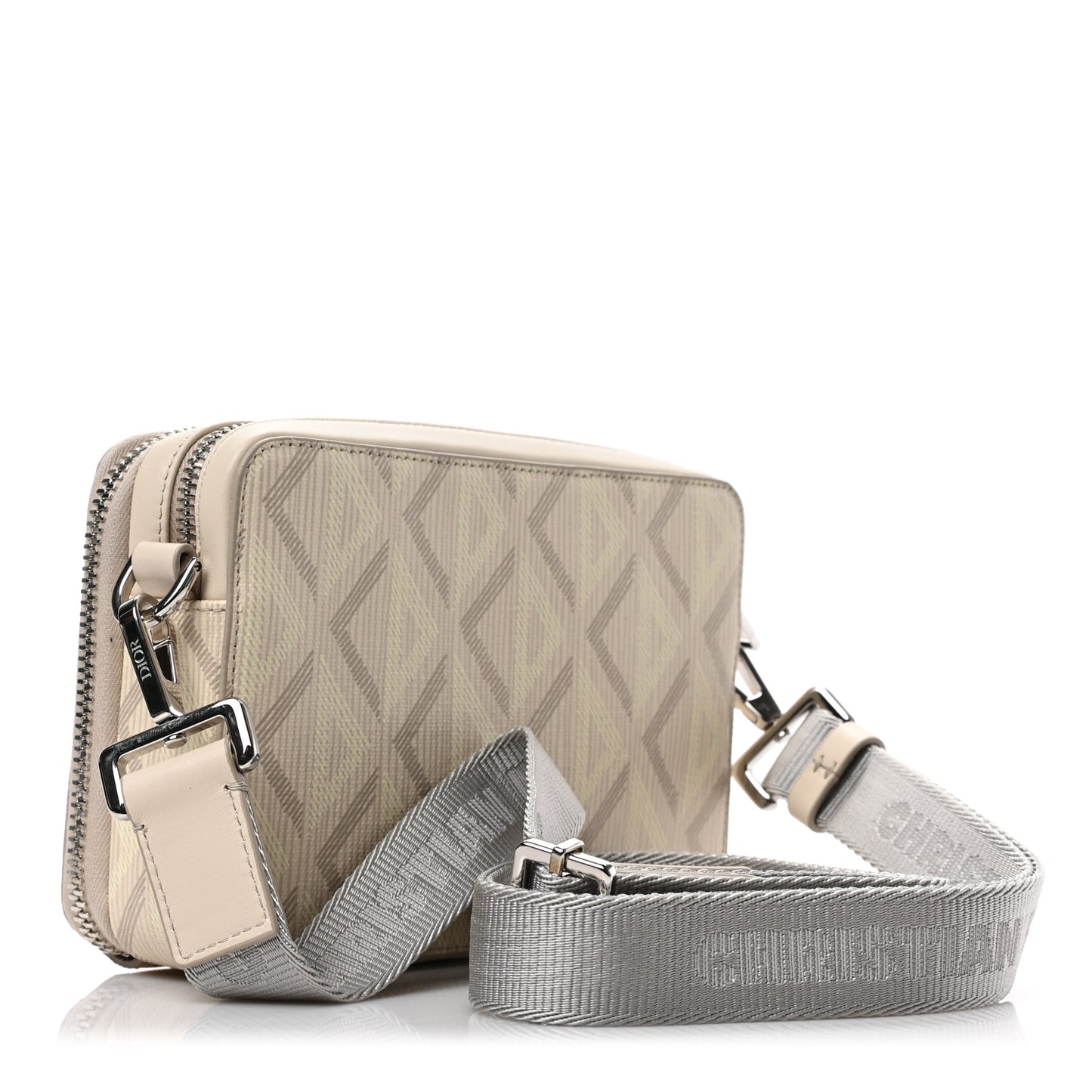 Coated Canvas CD Diamond Messenger Pouch Natural