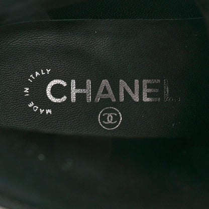 Chanel Crumpled Lambskin Shiny Calfskin Combat Boots 40.5 Black 7 of 10