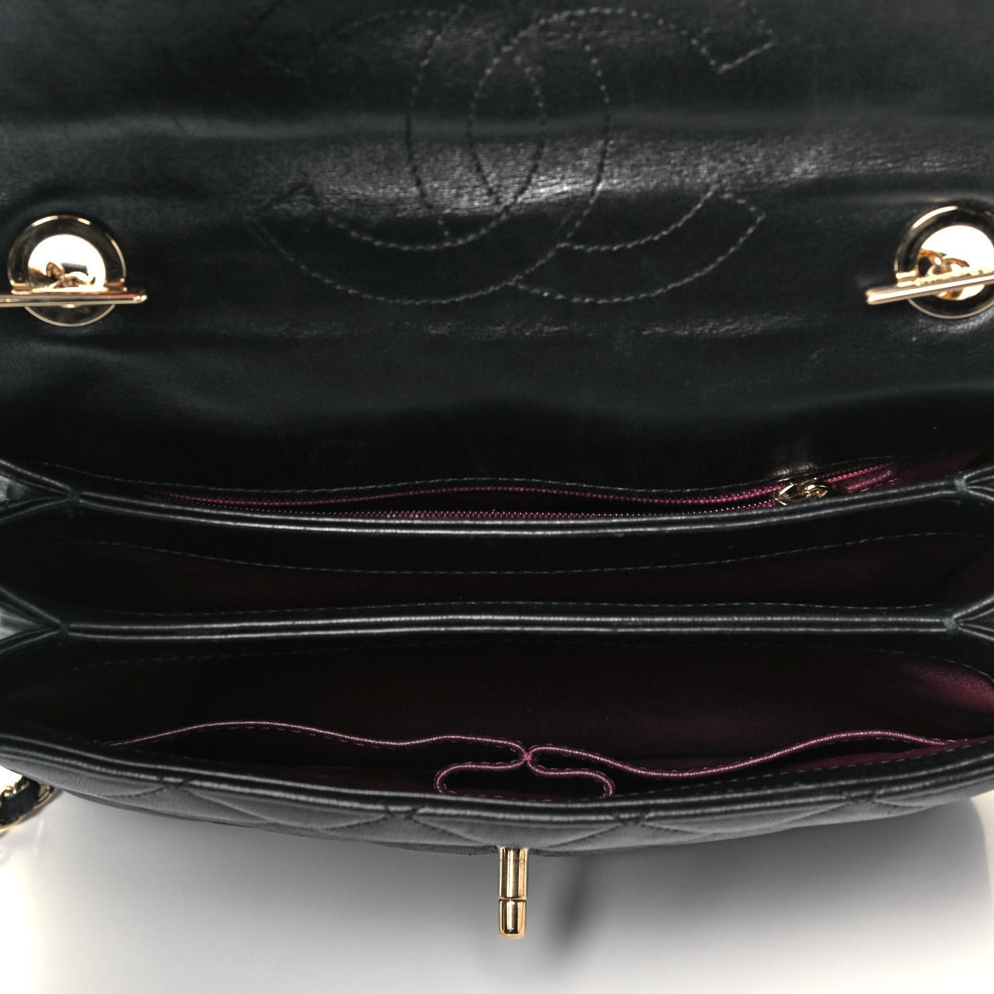 Lambskin Quilted Small Trendy CC Dual Handle Flap Bag Black