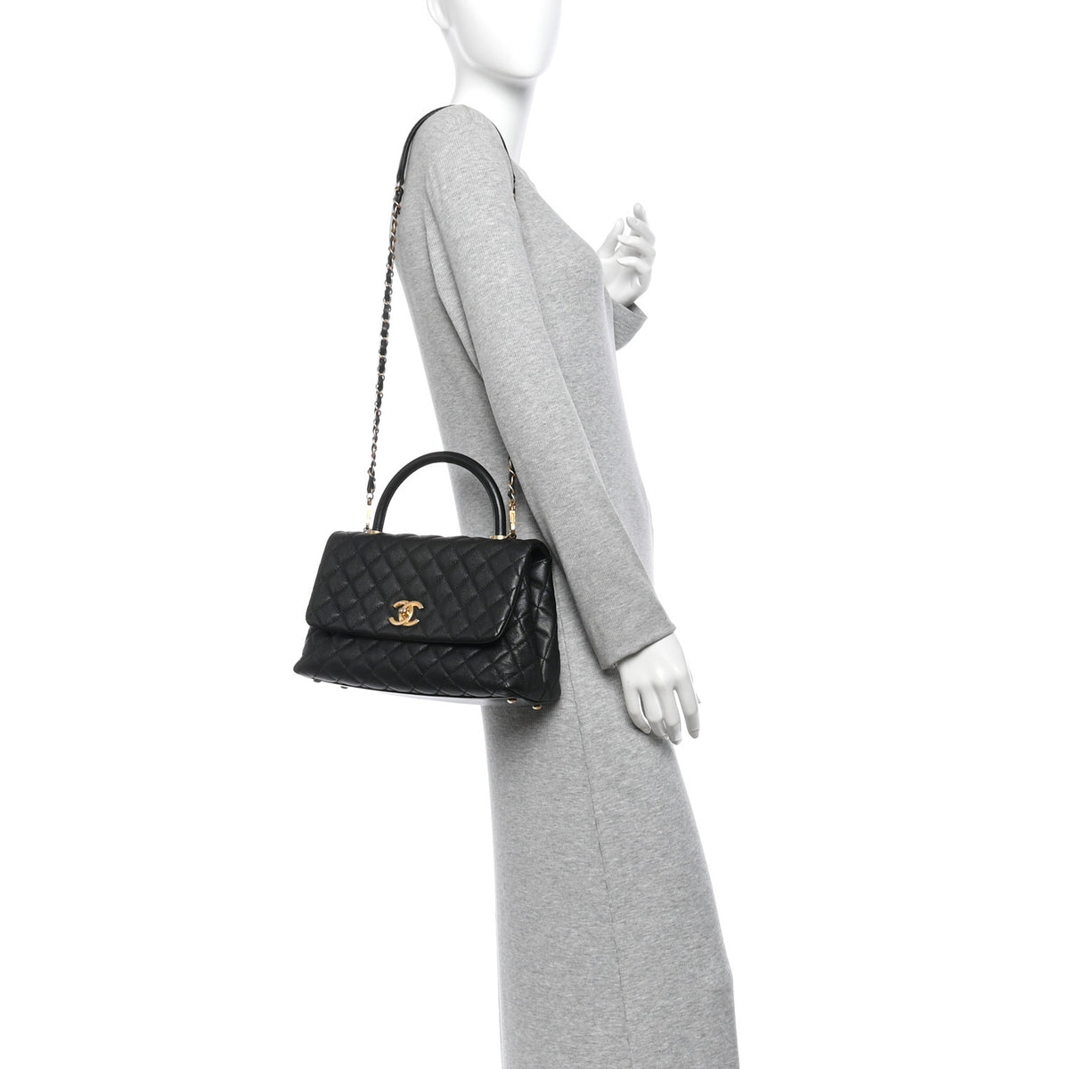 Chanel Caviar Quilted Small Coco Handle Flap Black 2 of 10