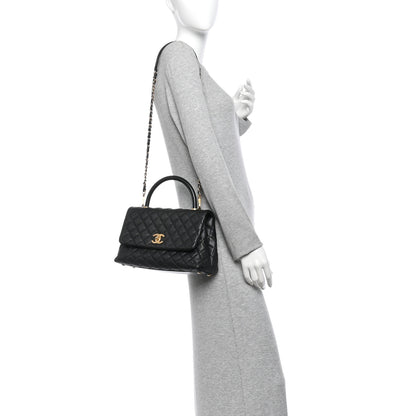 Chanel Caviar Quilted Small Coco Handle Flap Black 2 of 10