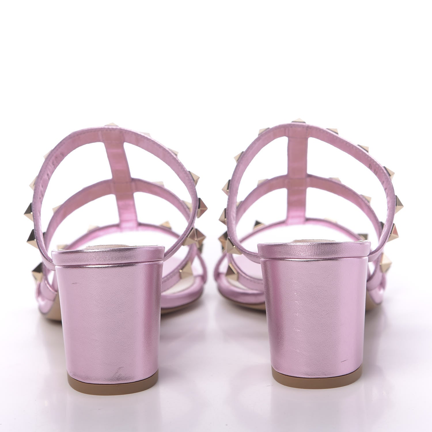Valentino Garavani Metallic Nappa Rockstud 60mm Caged Slide Sandals 38.5 Giacinto 8 of 11