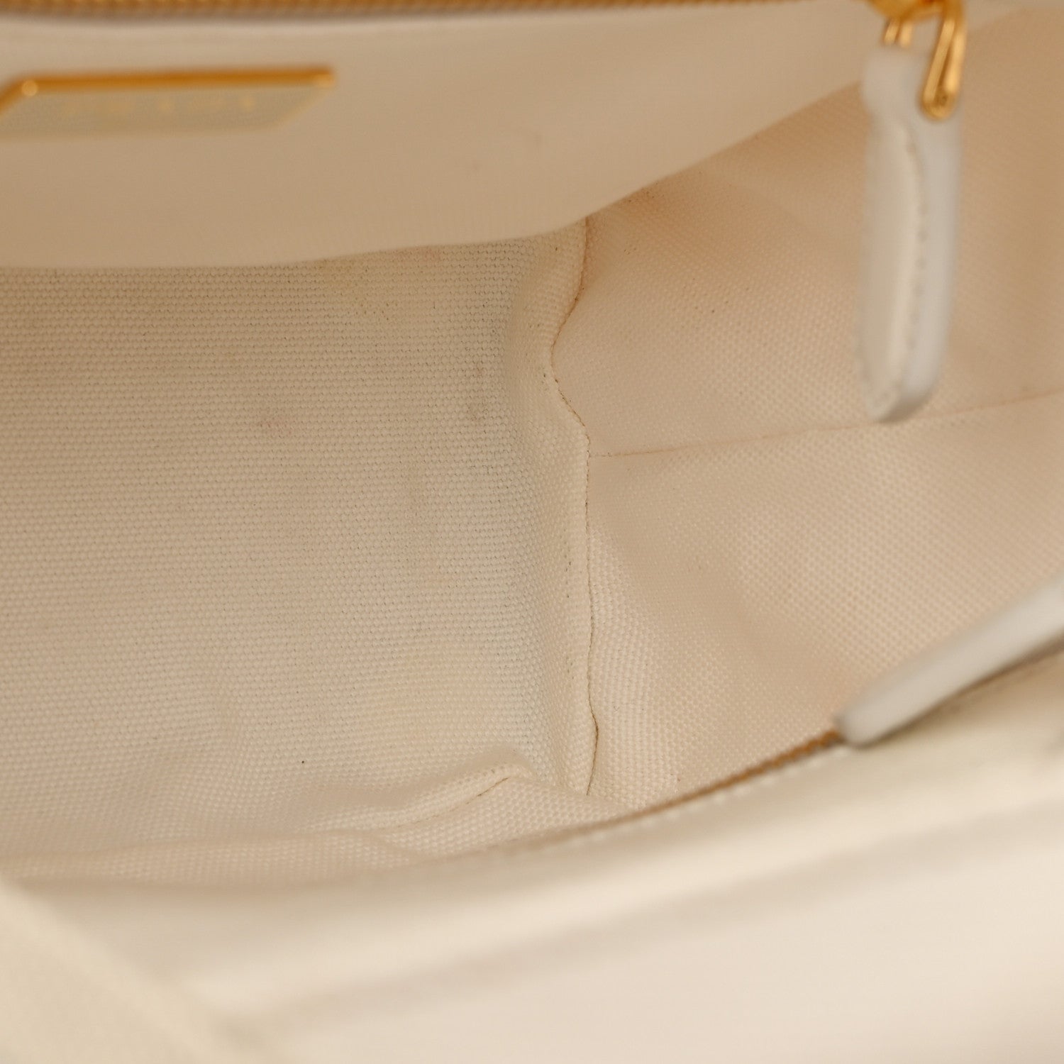 Prada Canvas Wicker Shoulder Bag White Tan 12 of 14