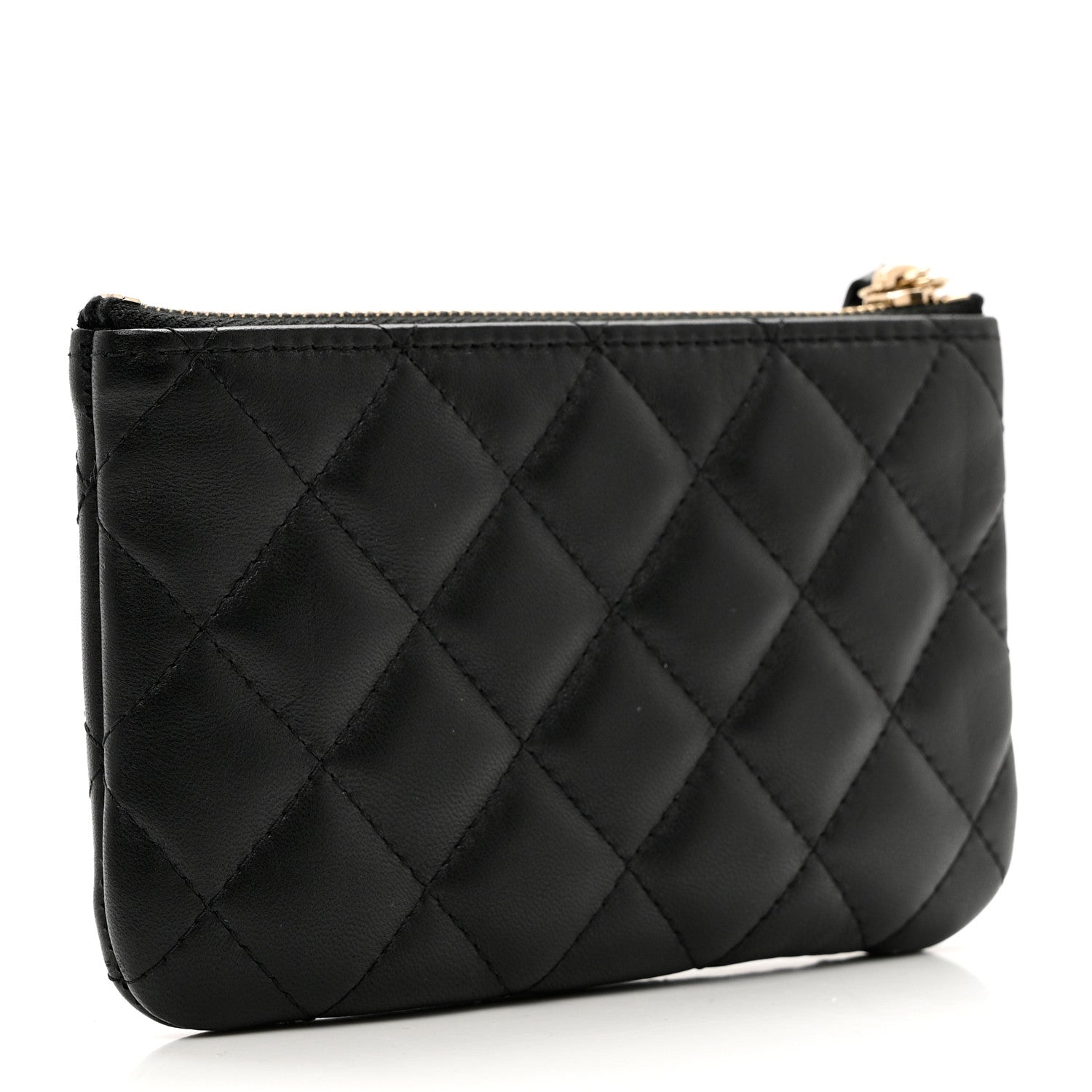 Chanel Lambskin Quilted Small Casino Cosmetic Case Black 3 of 8