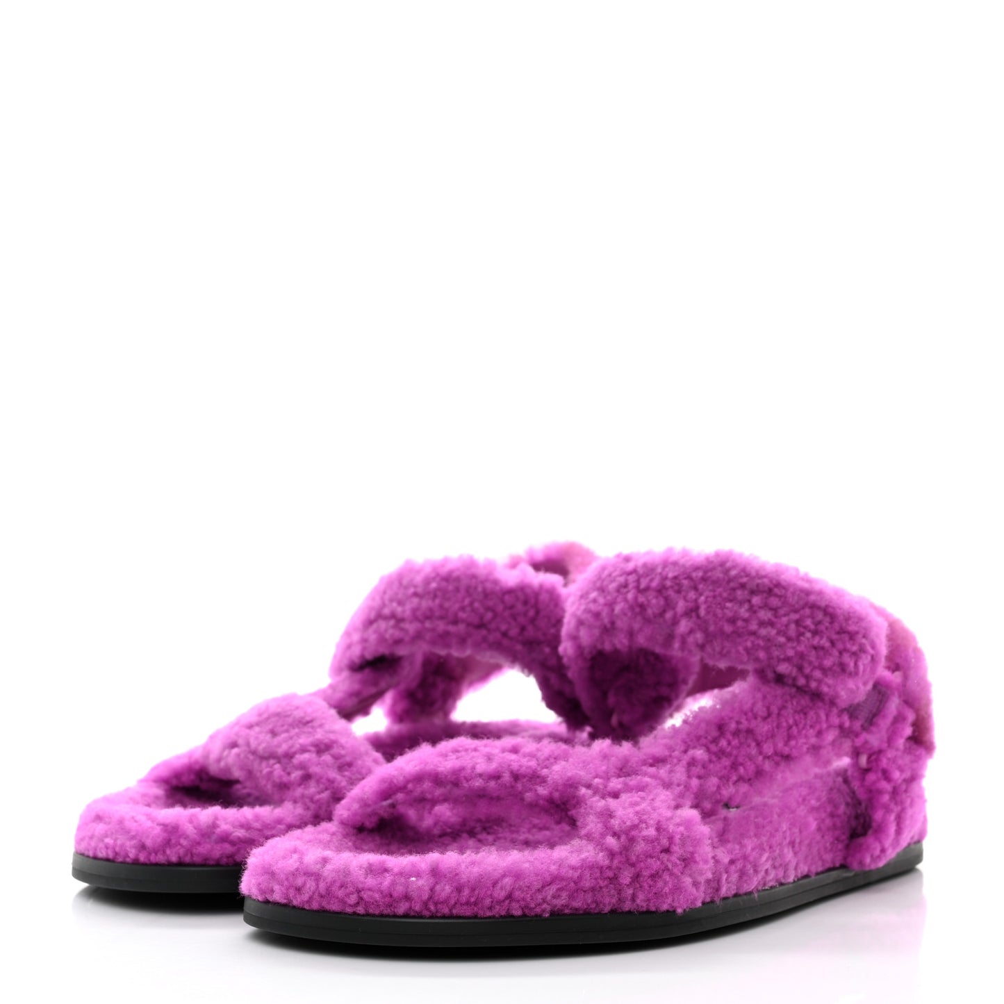 Shearling FF Fendi Feel Sandals 39 Bouganville