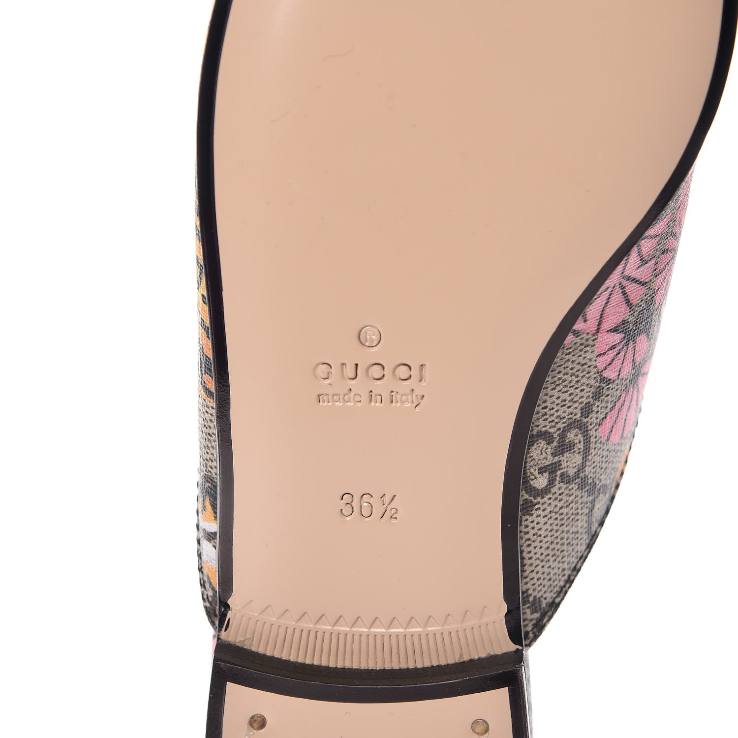 Gucci GG Supreme Monogram Bengal Womens Princetown Slippers 36.5 Beige Crop Pink 6 of 10