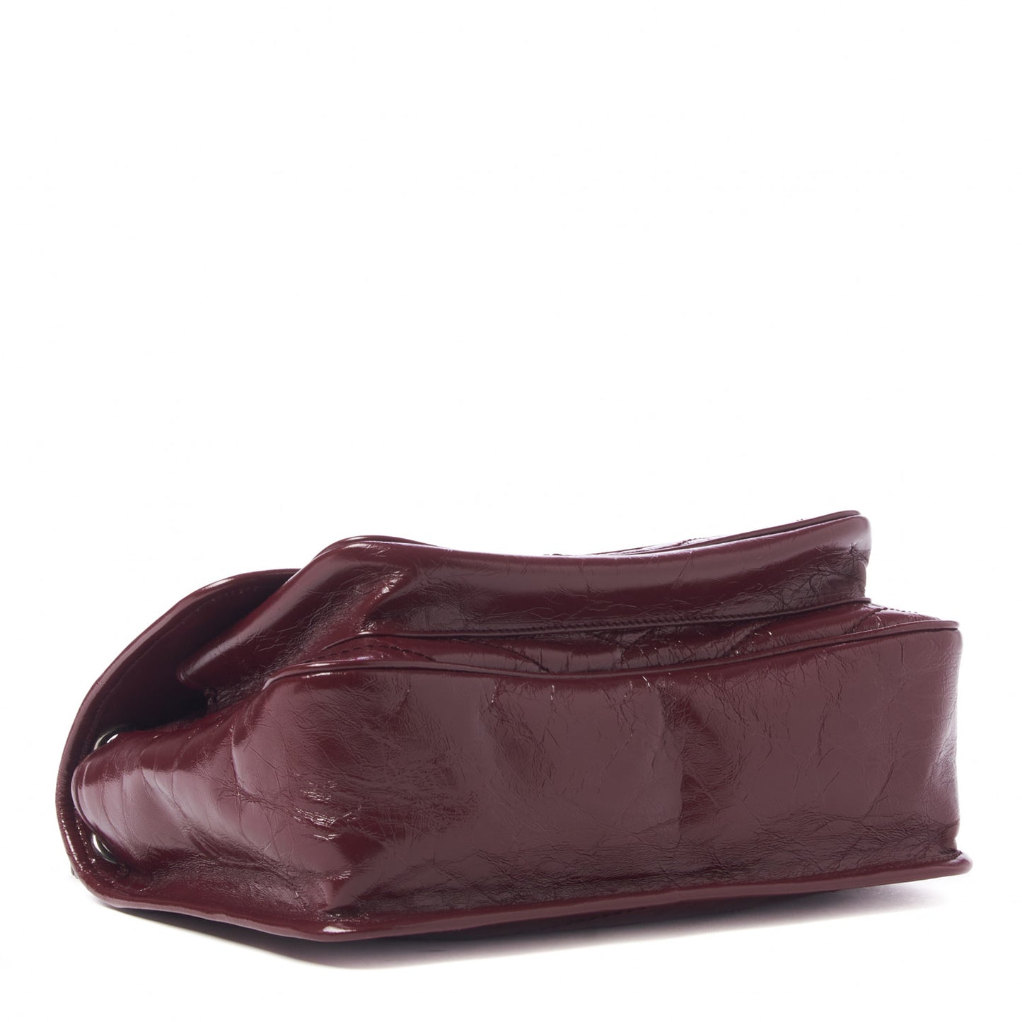Crinkled Calfskin Matelasse Monogram Medium Niki Chain Satchel Burgundy