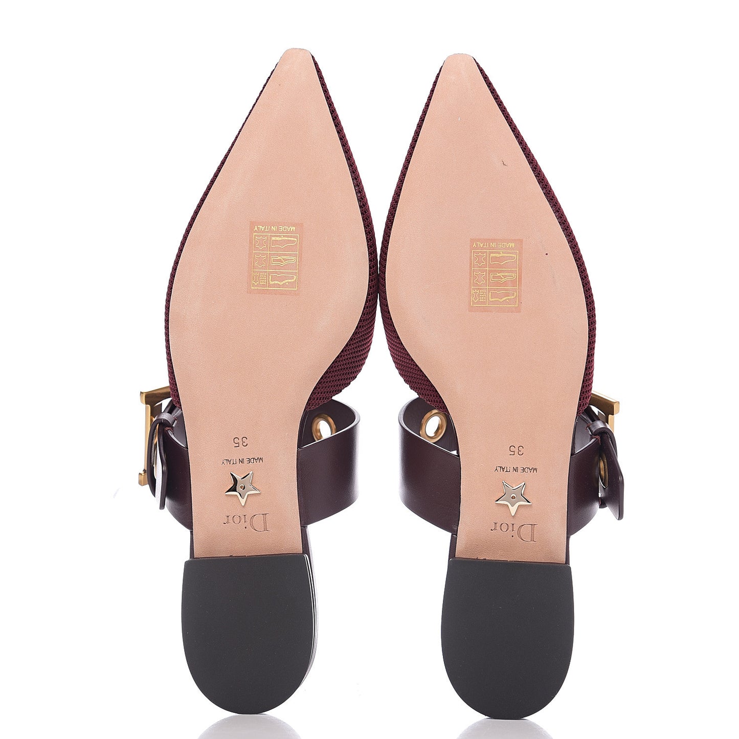 Technical Fabric D-Dior Ballerina Flats 35 Rouge