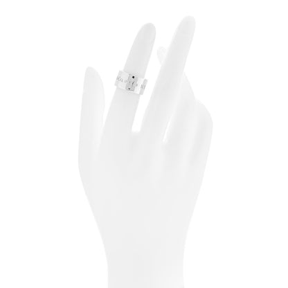 Tiffany Sterling Silver Diamond Wide Locks Band Ring 47 4 2 of 4