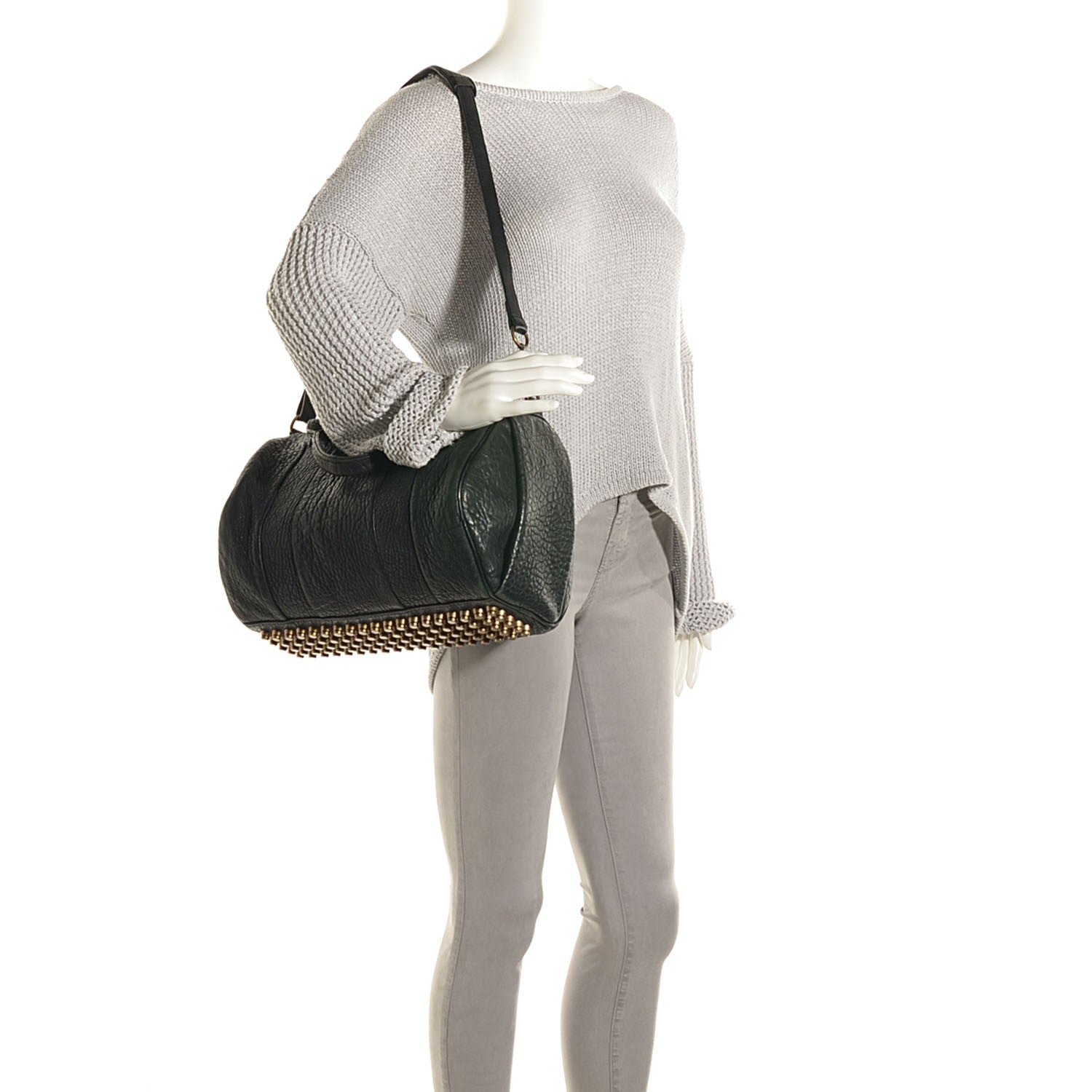 Alexander Wang Pebbled Lambskin Rocco Black Antique Brass Hardware 2 of 7