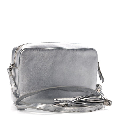 Saint Laurent Metallic Calfskin Monogram Small Lou Camera Bag Silver 2 of 14
