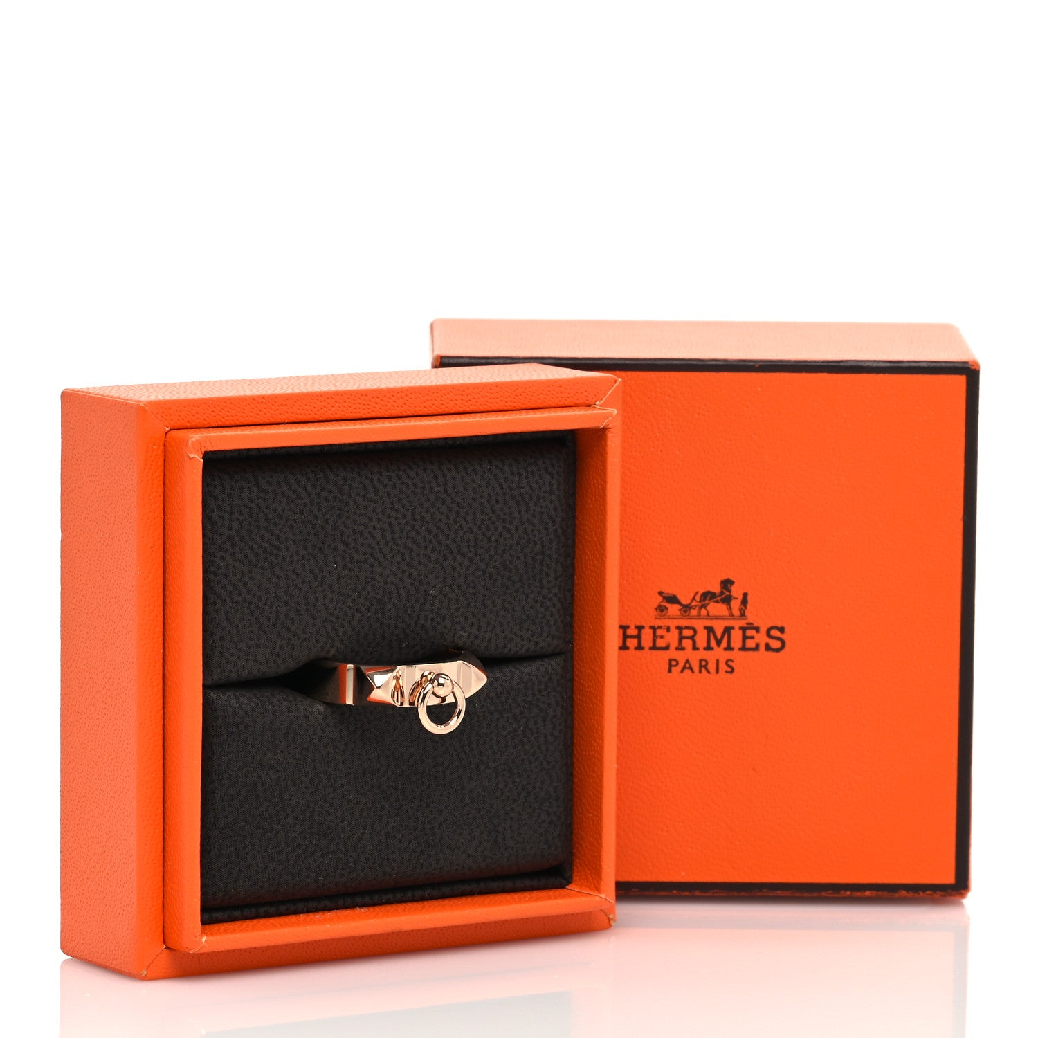 Hermes 18K Rose Gold PM Collier De Chien Ring 54 7 5 of 5