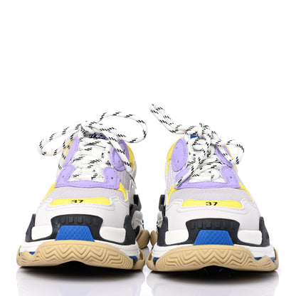 Balenciaga Fabric Mesh Womens Triple S Sneakers 37 White Purple Yellow 2 of 4