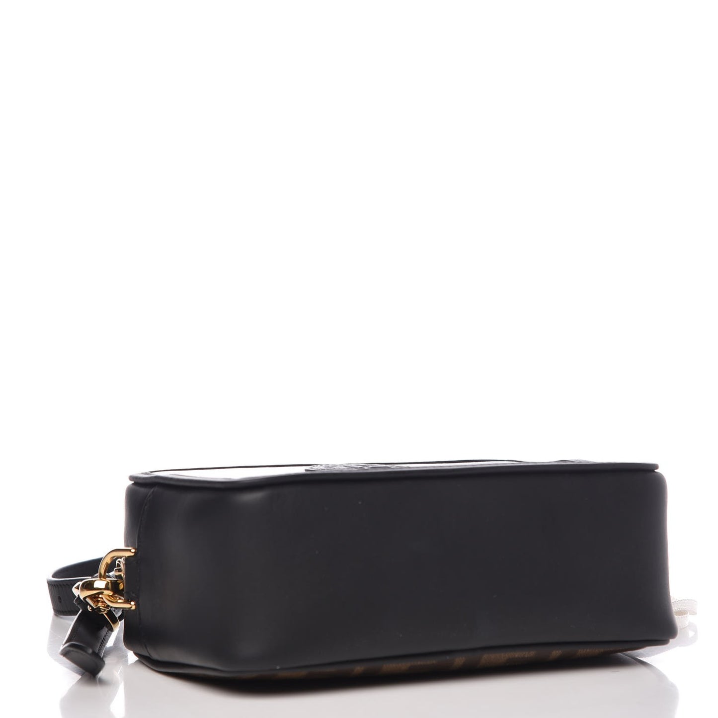 Glazed Fabric Vitello Century FF 1974 Stamp Patch Mini Camera Case Mogano Panna Black