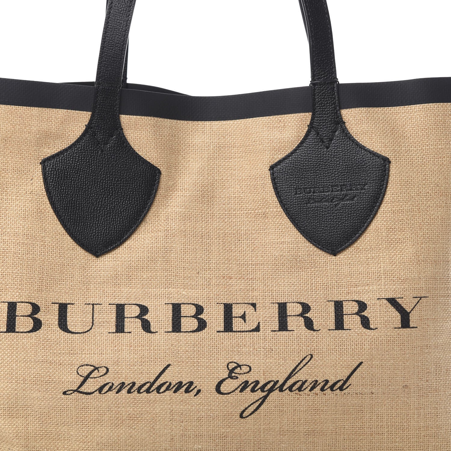 Burberry Raffia Logo Print Medium The Giant Reversible Tote Black 8 of 10