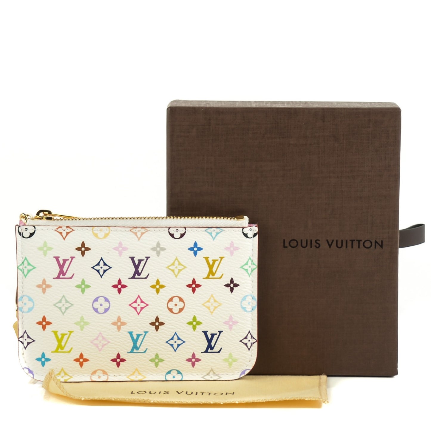 Monogram Multicolor Key Pouch White Litchi