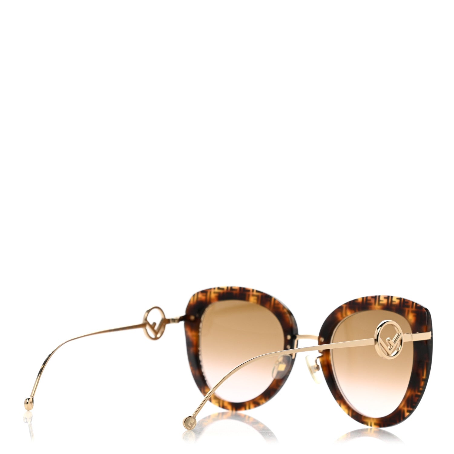 Fendi Acetate Metal F is Fendi FF Square Cat Eye Sunglasses FF 0424/F/S Havana 4 of 7