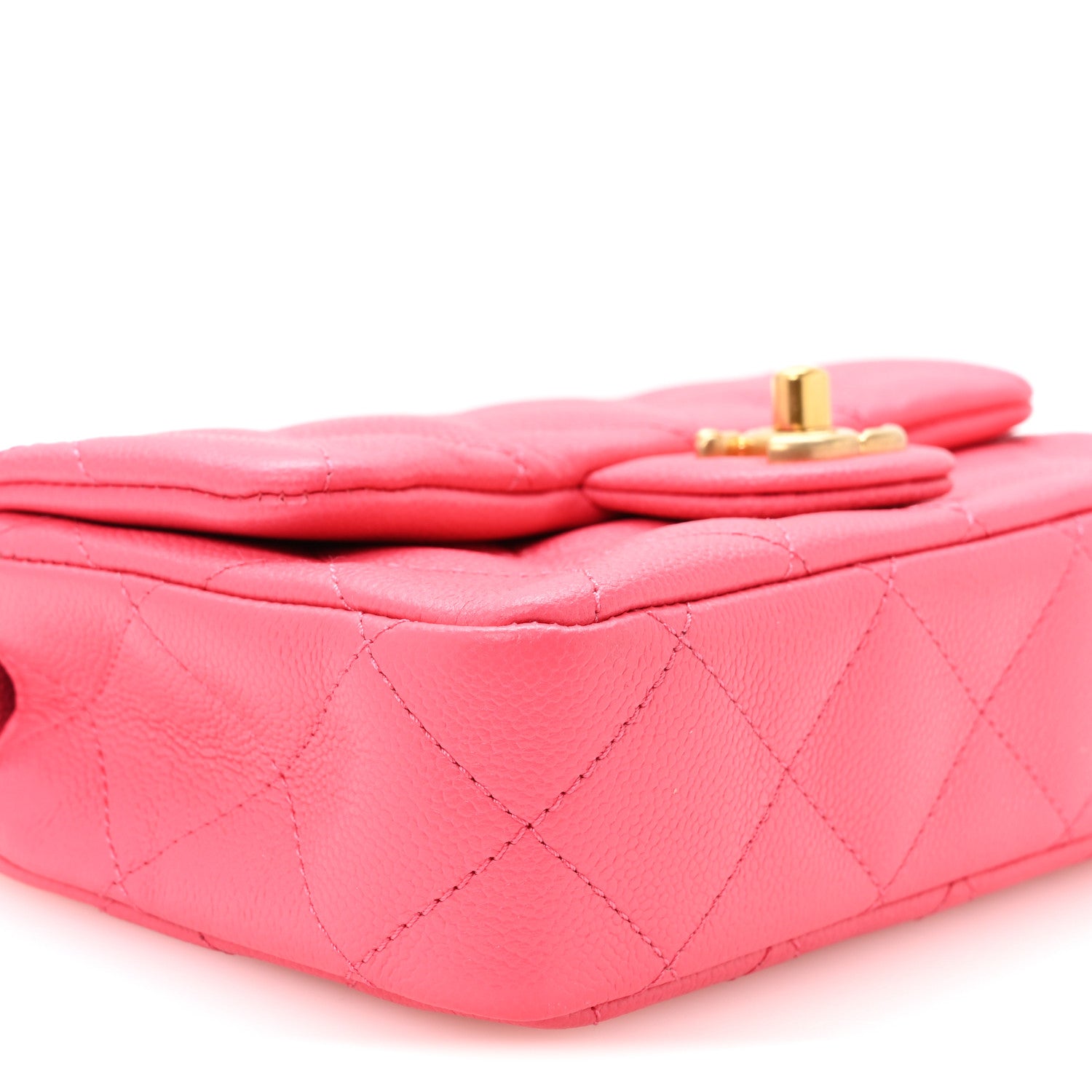 Chanel Caviar Quilted Mini Rectangular Sweetheart Flap Fuchsia 9 of 11