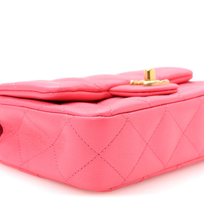 Chanel Caviar Quilted Mini Rectangular Sweetheart Flap Fuchsia 9 of 11