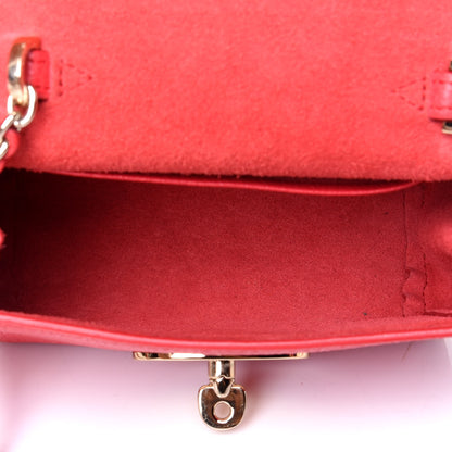 Mulberry Glossy Goatskin Mini Lily Flap Deep Pink 4 of 4