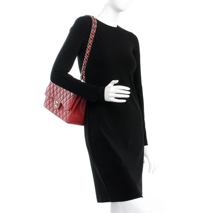 Chanel Caviar Quilted Jumbo Double Flap Dark Red 3 of 9
