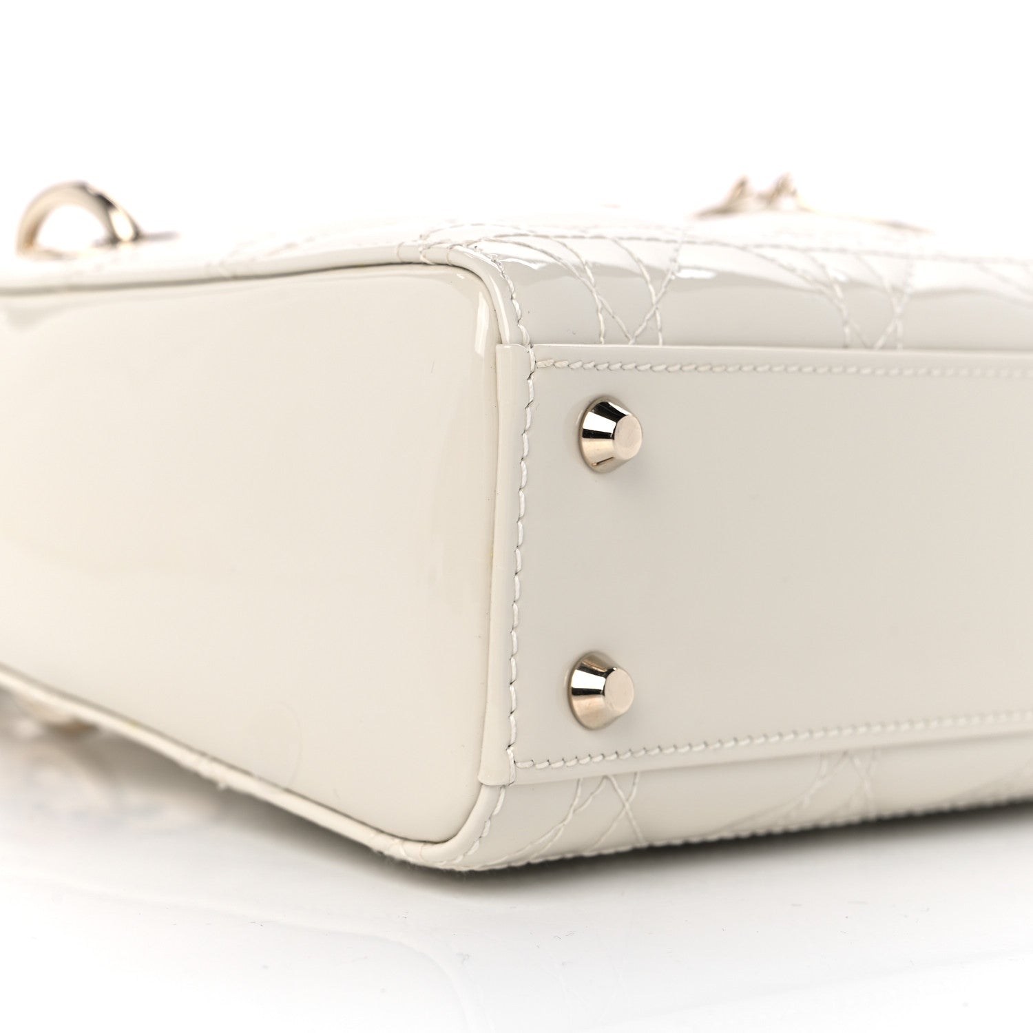 Christian Dior Patent Cannage Mini Lady Dior Ivory 7 of 8