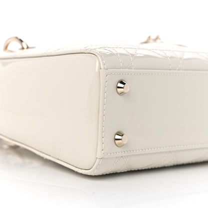 Christian Dior Patent Cannage Mini Lady Dior Ivory 7 of 8