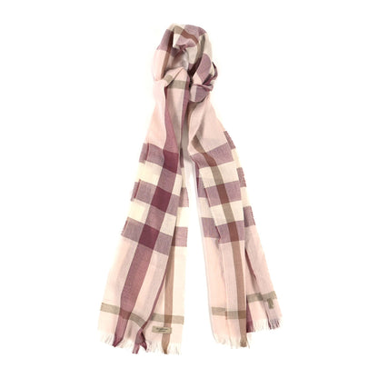 Burberry Wool Silk Gauze Giant Check Scarf Alabaster Pink 1 of 4