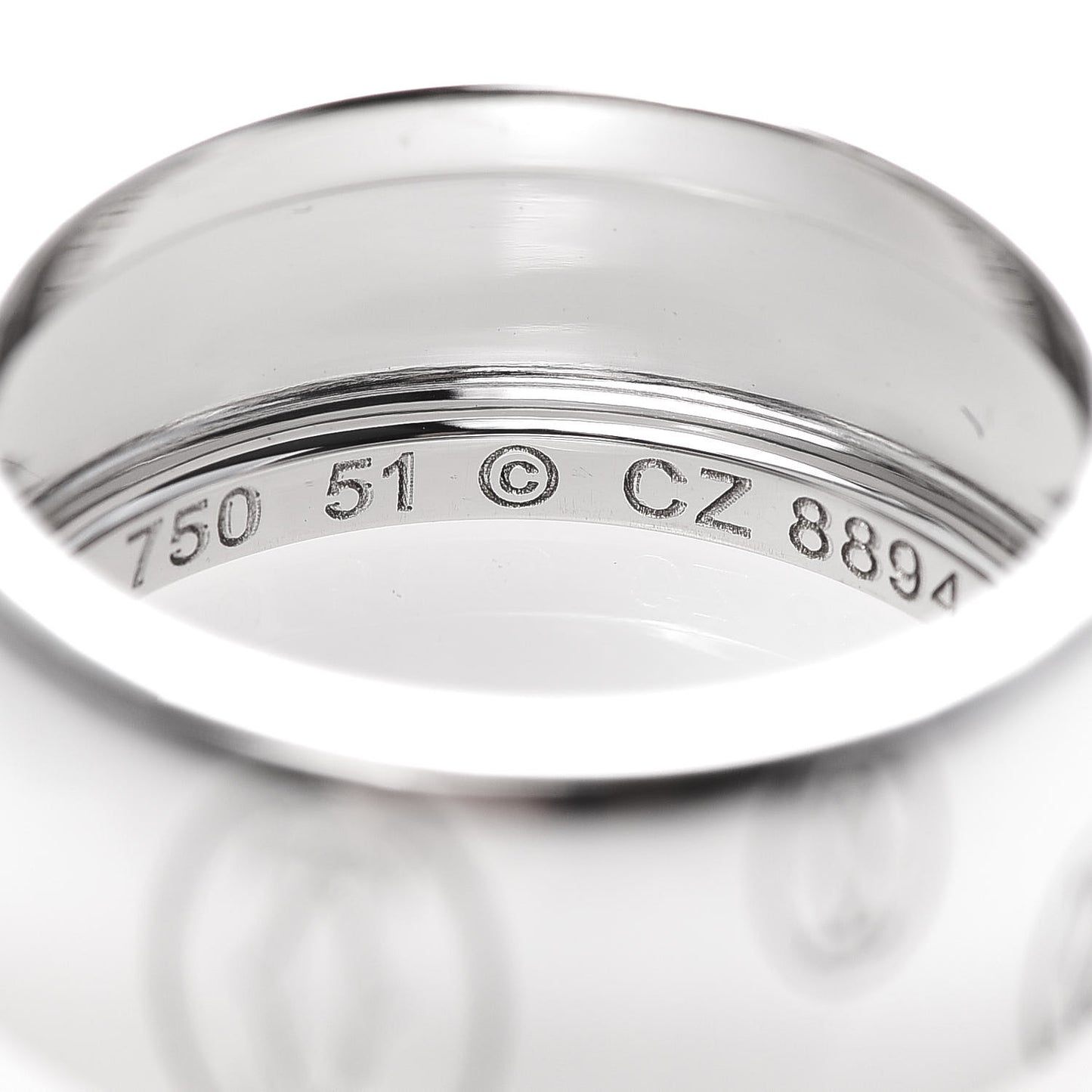 18K White Gold 8mm Happy Birthday Band Ring 51 5.75