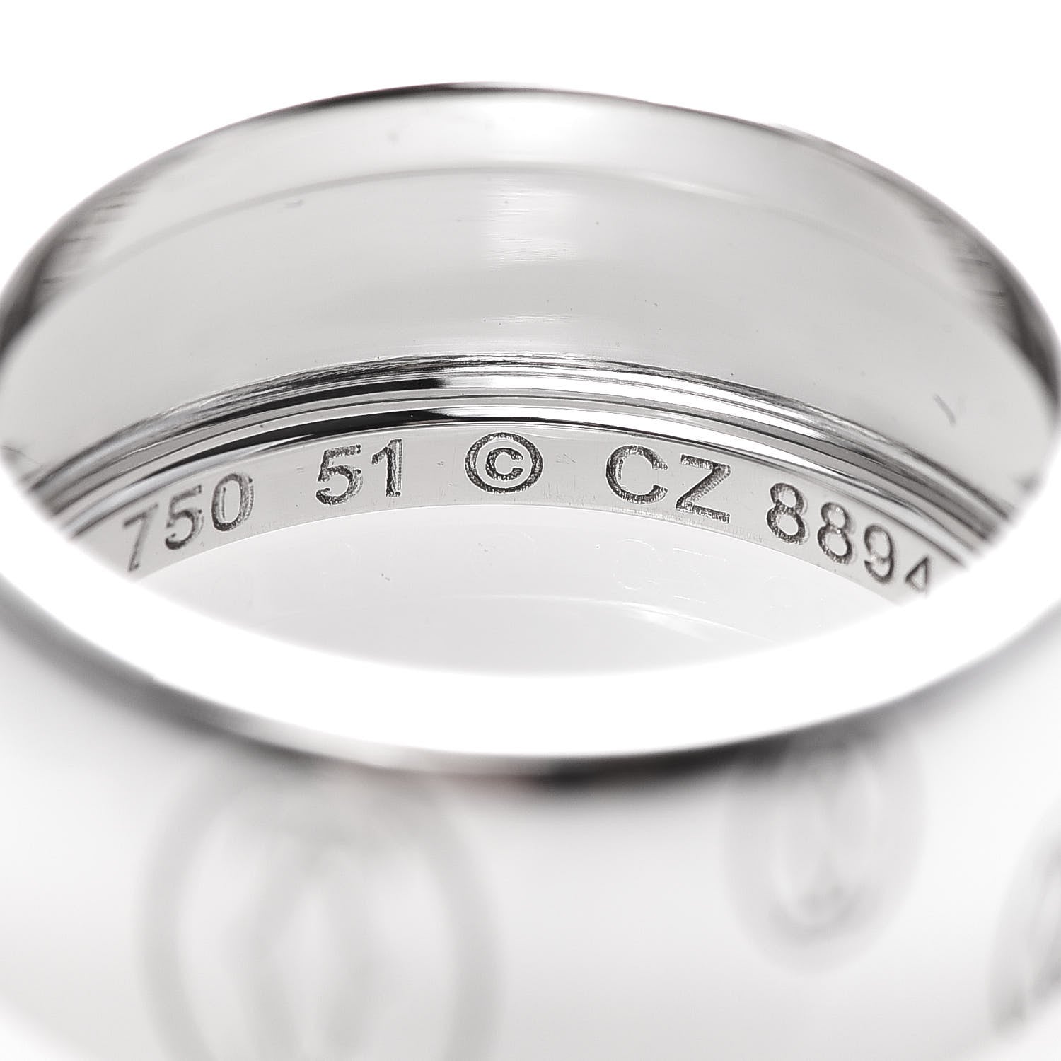Cartier 18K White Gold 8mm Happy Birthday Band Ring 51 5.75 5 of 6