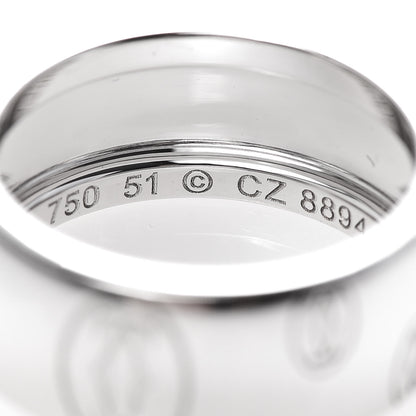 Cartier 18K White Gold 8mm Happy Birthday Band Ring 51 5.75 5 of 6
