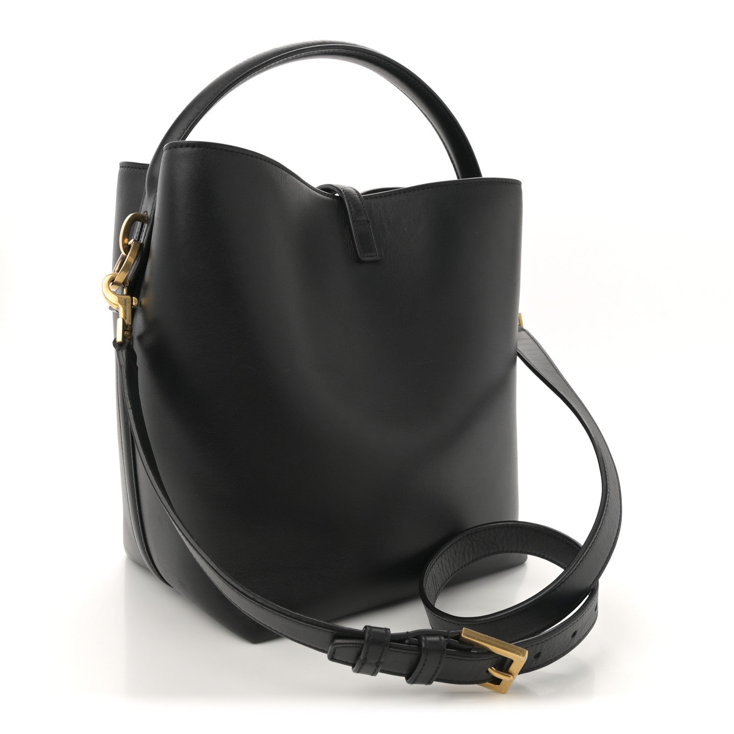 Saint Laurent Shiny Calfskin Le 37 Bucket Bag Black 4 of 13