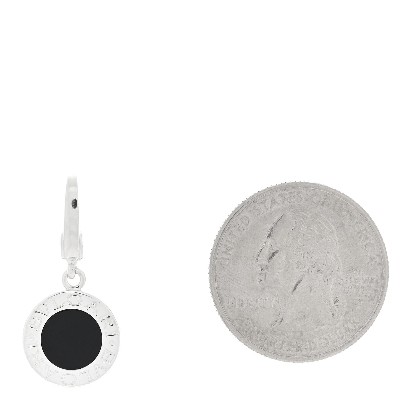 18K White Gold Black Onyx BVLGARI BVLGARI Charm Pendant